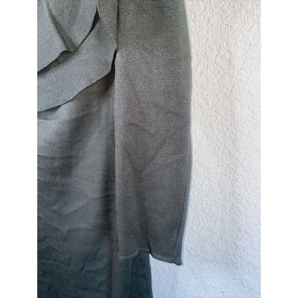 NEW green Knit Sweater Ruffle Off Shoulder MIDI Dress lagenlook cottage Green M - Picture 4 of 10